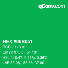 Color code: HEX #06B051 | qconv.com