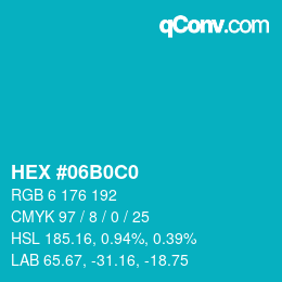 Color code: HEX #06B0C0 | qconv.com