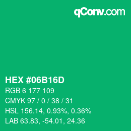 Color code: HEX #06B16D | qconv.com