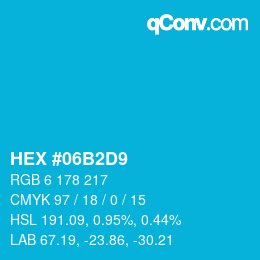 Color code: HEX #06B2D9 | qconv.com