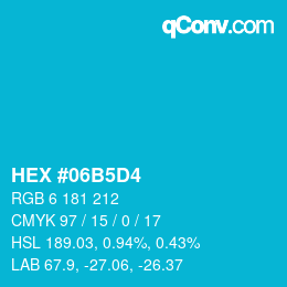 カラーコード: HEX #06B5D4 | qconv.com