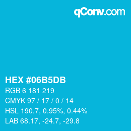 Color code: HEX #06B5DB | qconv.com