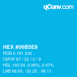 Código de color: HEX #06B5E8 | qconv.com