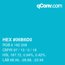 Color code: HEX #06B6D0 | qconv.com