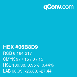 Color code: HEX #06B8D9 | qconv.com