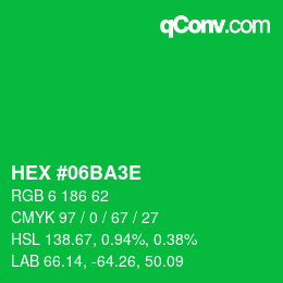Color code: HEX #06BA3E | qconv.com