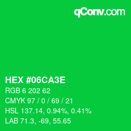 Color code: HEX #06CA3E | qconv.com