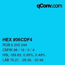 Color code: HEX #06CDF4 | qconv.com