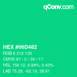 Color code: HEX #06D482 | qconv.com