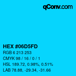 Color code: HEX #06D5FD | qconv.com