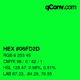 Color code: HEX #06FD2D | qconv.com