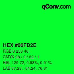 Color code: HEX #06FD2E | qconv.com