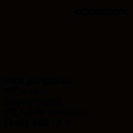 Farbcode: HEX #07030000 | qconv.com