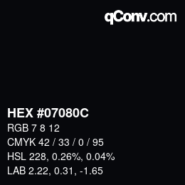 Color code: HEX #07080C | qconv.com