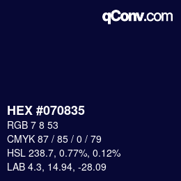 Color code: HEX #070835 | qconv.com