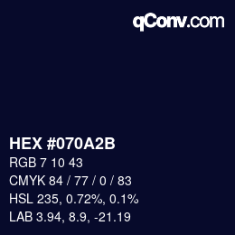 Color code: HEX #070A2B | qconv.com