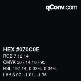 Color code: HEX #070C0E | qconv.com