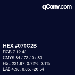 Color code: HEX #070C2B | qconv.com