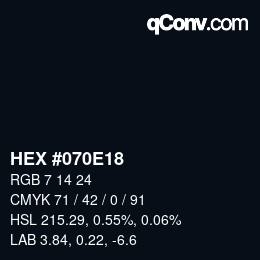 Farbcode: HEX #070E18 | qconv.com