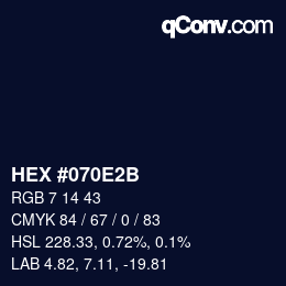 カラーコード: HEX #070E2B | qconv.com