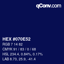 Color code: HEX #070E52 | qconv.com