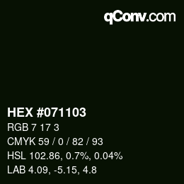 Color code: HEX #071103 | qconv.com