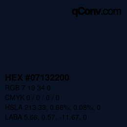 Código de color: HEX #07132200 | qconv.com