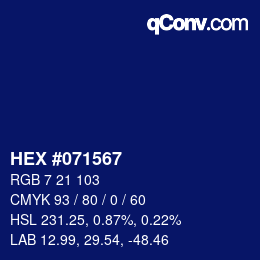 カラーコード: HEX #071567 | qconv.com