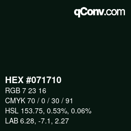 Color code: HEX #071710 | qconv.com