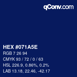 Code couleur: HEX #071A5E | qconv.com