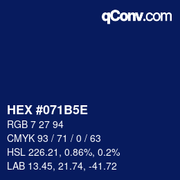 Código de color: HEX #071B5E | qconv.com