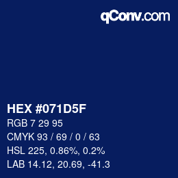 Color code: HEX #071D5F | qconv.com