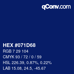 Color code: HEX #071D68 | qconv.com