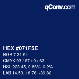 カラーコード: HEX #071F5E | qconv.com