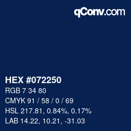 Color code: HEX #072250 | qconv.com