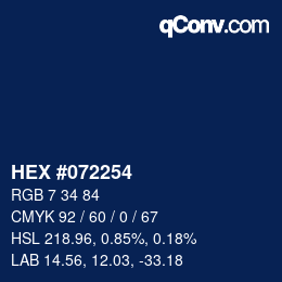Color code: HEX #072254 | qconv.com