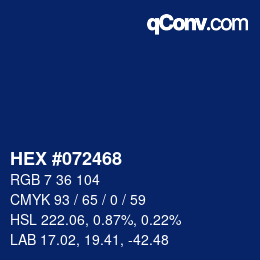 カラーコード: HEX #072468 | qconv.com