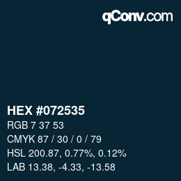 カラーコード: HEX #072535 | qconv.com