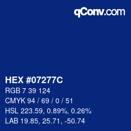 カラーコード: HEX #07277C | qconv.com