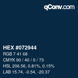 Color code: HEX #072944 | qconv.com
