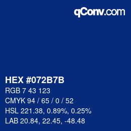 カラーコード: HEX #072B7B | qconv.com