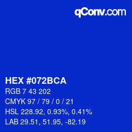 Color code: HEX #072BCA | qconv.com