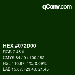 Color code: HEX #072D00 | qconv.com