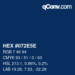 カラーコード: HEX #072E5E | qconv.com