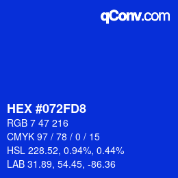 Color code: HEX #072FD8 | qconv.com