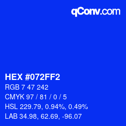 Color code: HEX #072FF2 | qconv.com