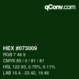 Color code: HEX #073009 | qconv.com