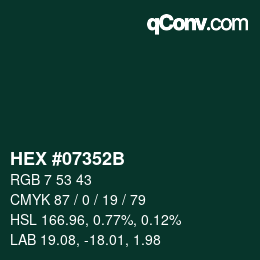Color code: HEX #07352B | qconv.com