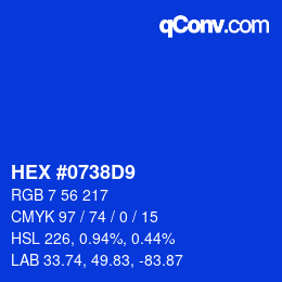 Color code: HEX #0738D9 | qconv.com