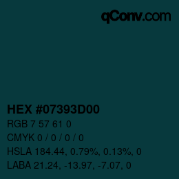 カラーコード: HEX #07393D00 | qconv.com